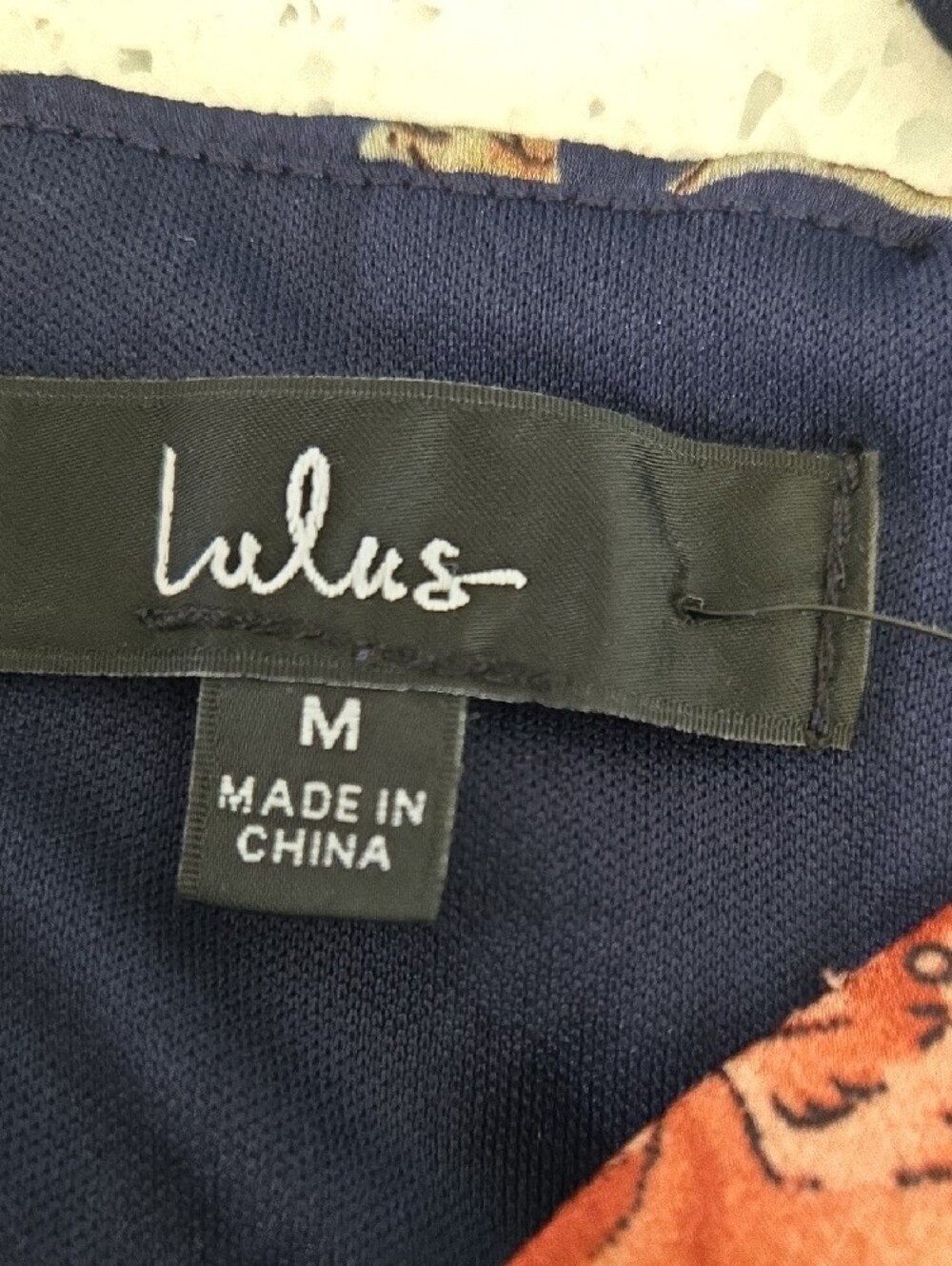 Lulu's Navy Floral Tie-Waist Spaghetti Strap Midi Dress - Picture 5 of 7